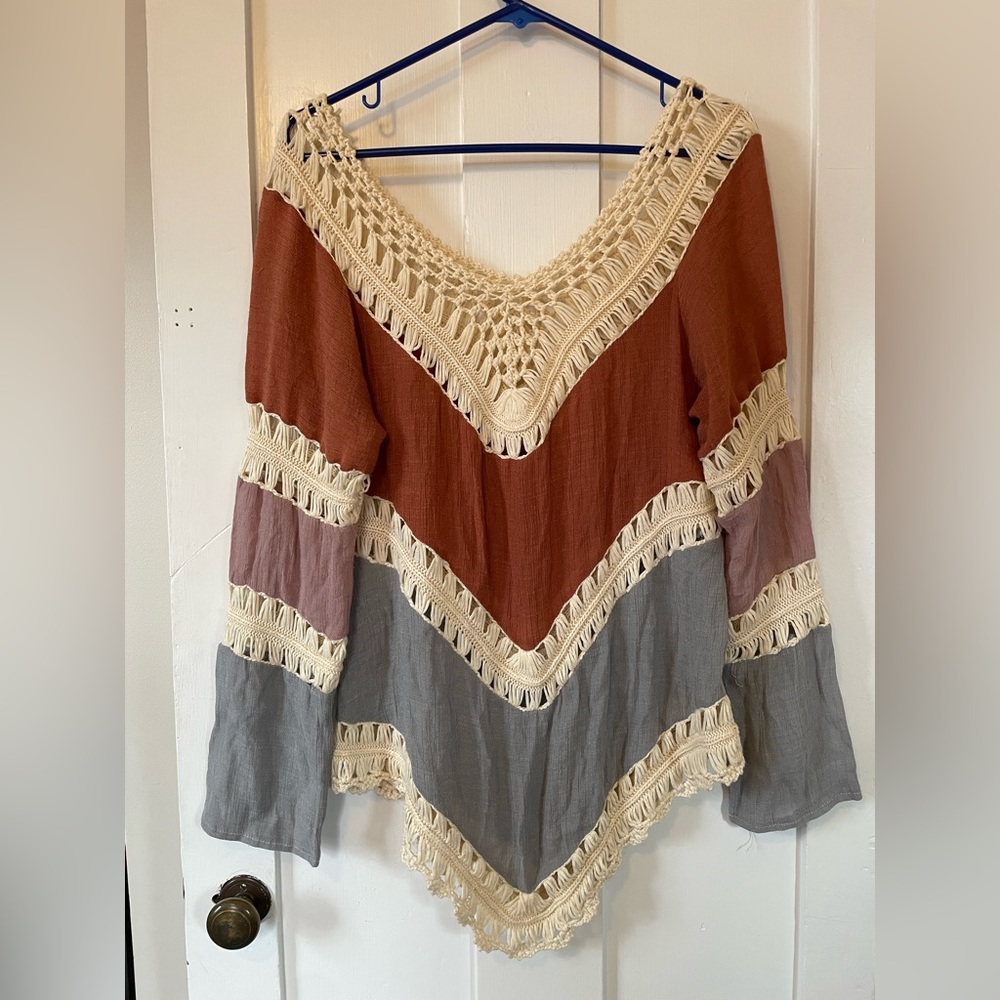 Boho Lace Layered Blouse